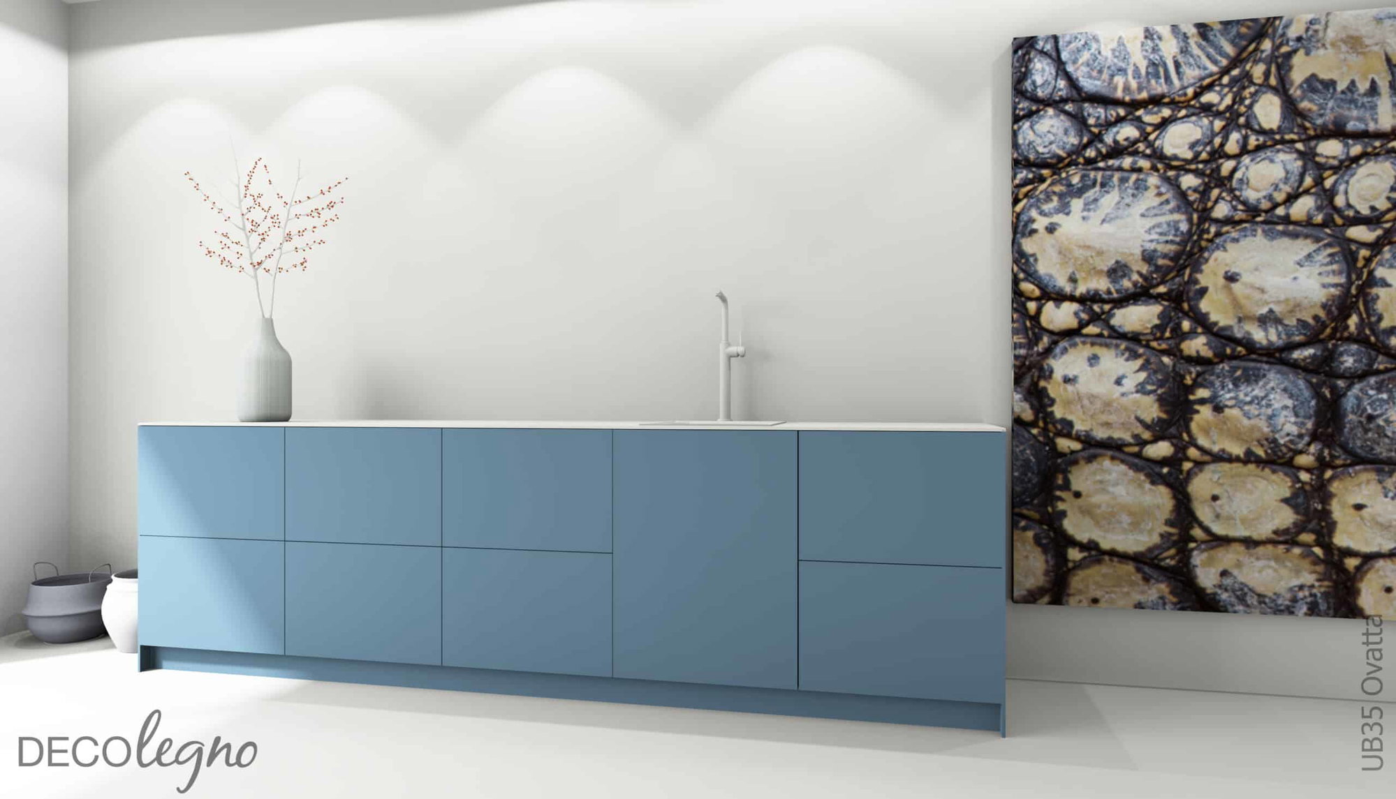 Decoratief plaatmateriaal vegrijsd blauw