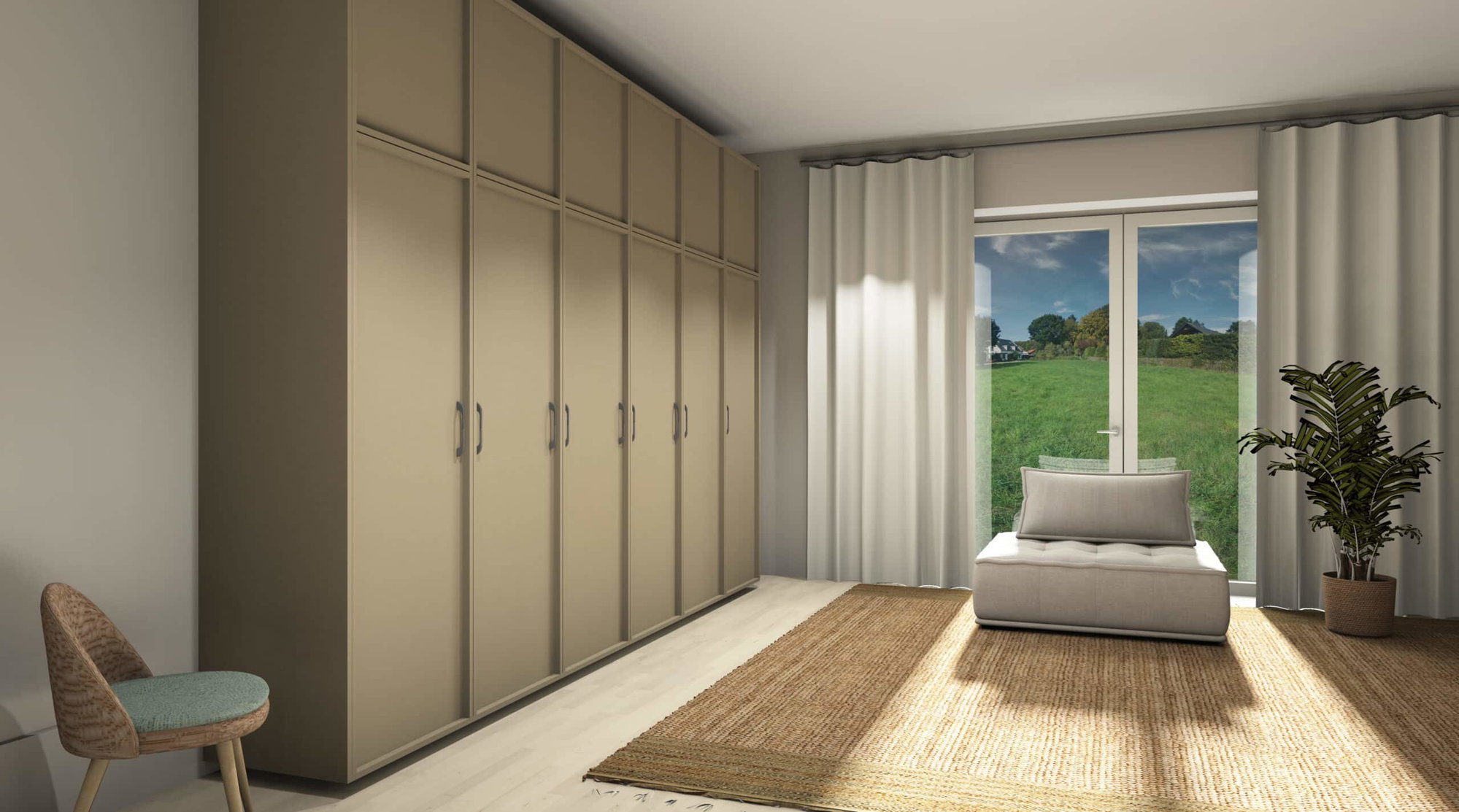 Decoratief plaatmateriaal leerlook beige