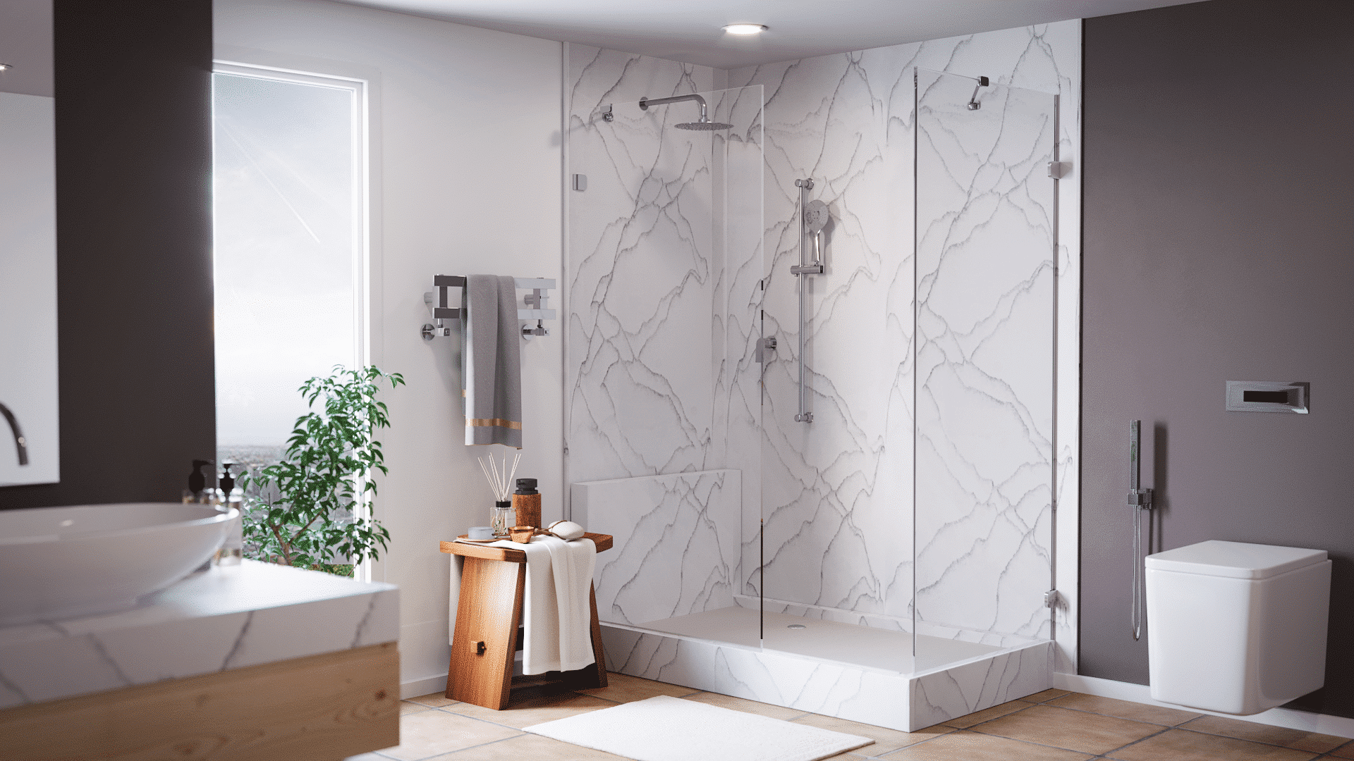 wit marmer badkamer sfeerbeeld