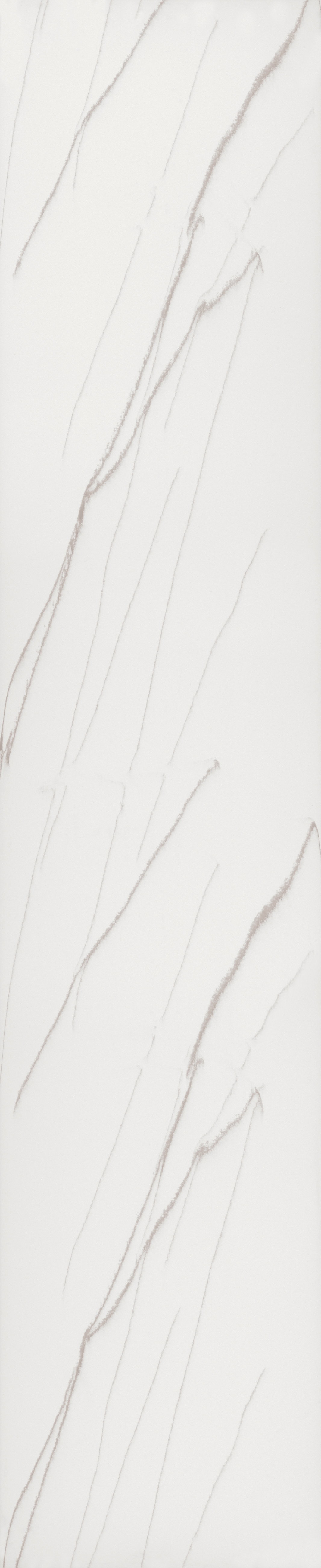 Een hele plaatafbeelding van solid surface decor Sun Kissed van Durasein. In het decor beleef je luxe marmer, met een warme ader in een witte basis die voorzien is van subtiele glitters