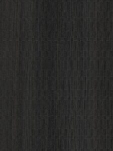 Detailafbeelding van decoratief plaatmateriaal waarin een zwart houtdecor is gecombineerd met een geometrische structuur