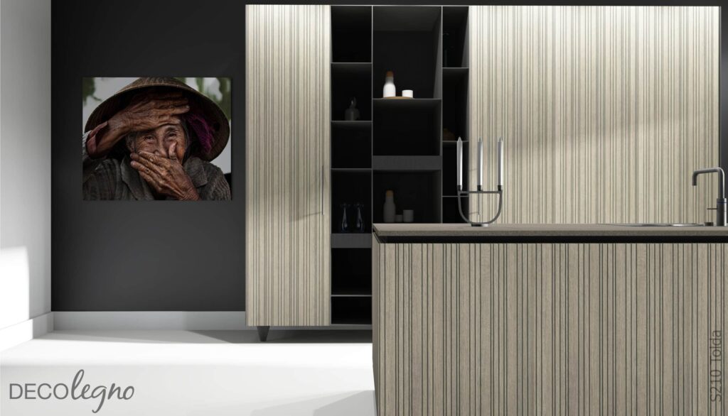 Decoratief plaatmateriaal met een blond, eikenhouten decor in kleur S210