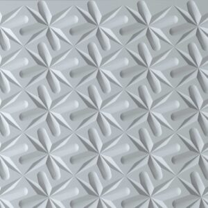 Detailafbeelding van een witte 3D structuur