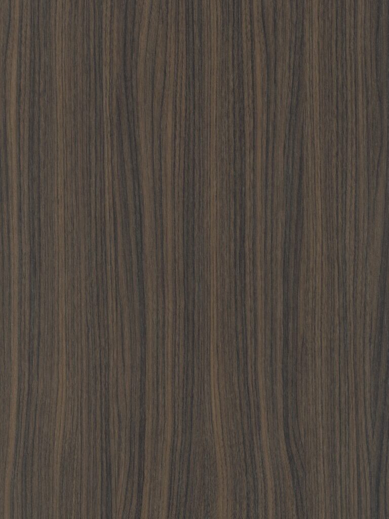 Detailafbeelding LS53 Poro Noce van Cleaf, decoratief plaatmateriaal met donkerbruine walnotenhoutstructuur