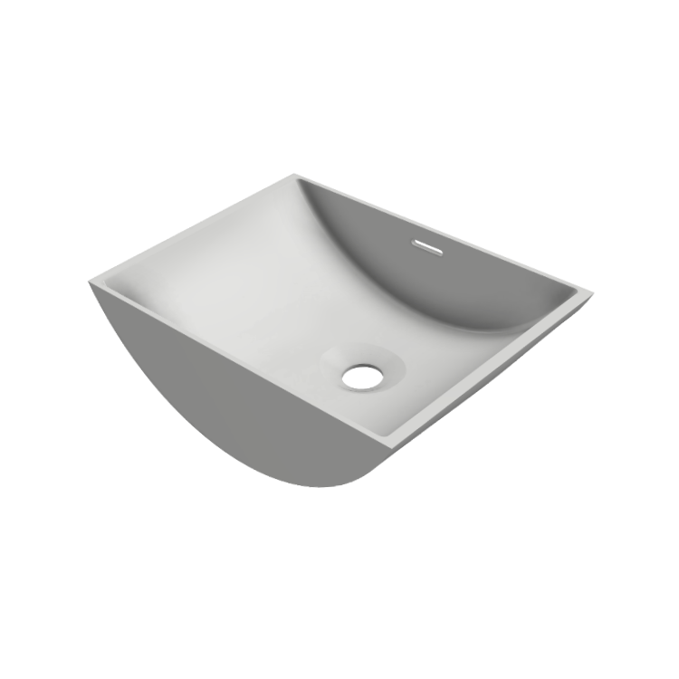 Witte waskom solid surfacemateriaal