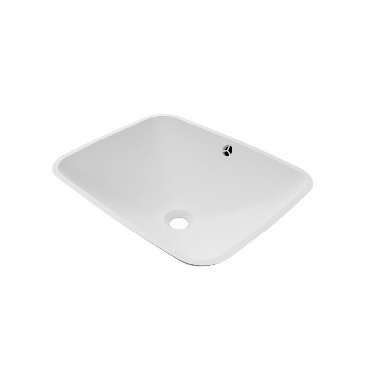 Witte waskom solid surfacemateriaal