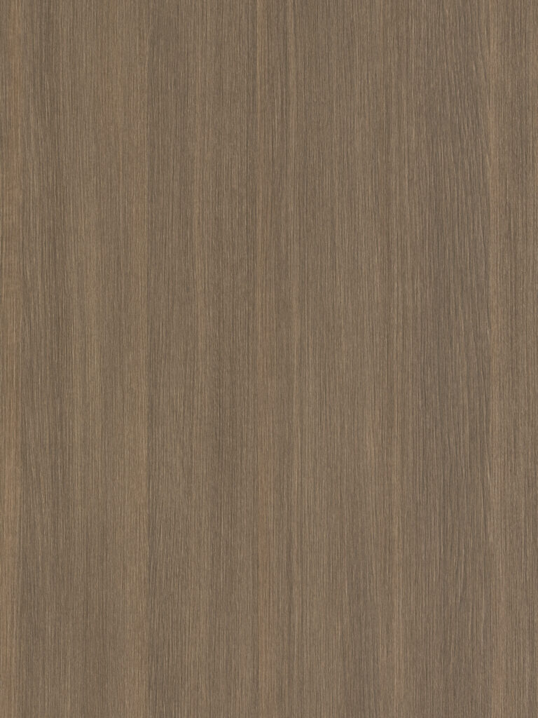 Detailafbeelding van decoratief plaatmateriaal met een warm notenbruine houttextuur, de LT10 Matrice van Cleaf.