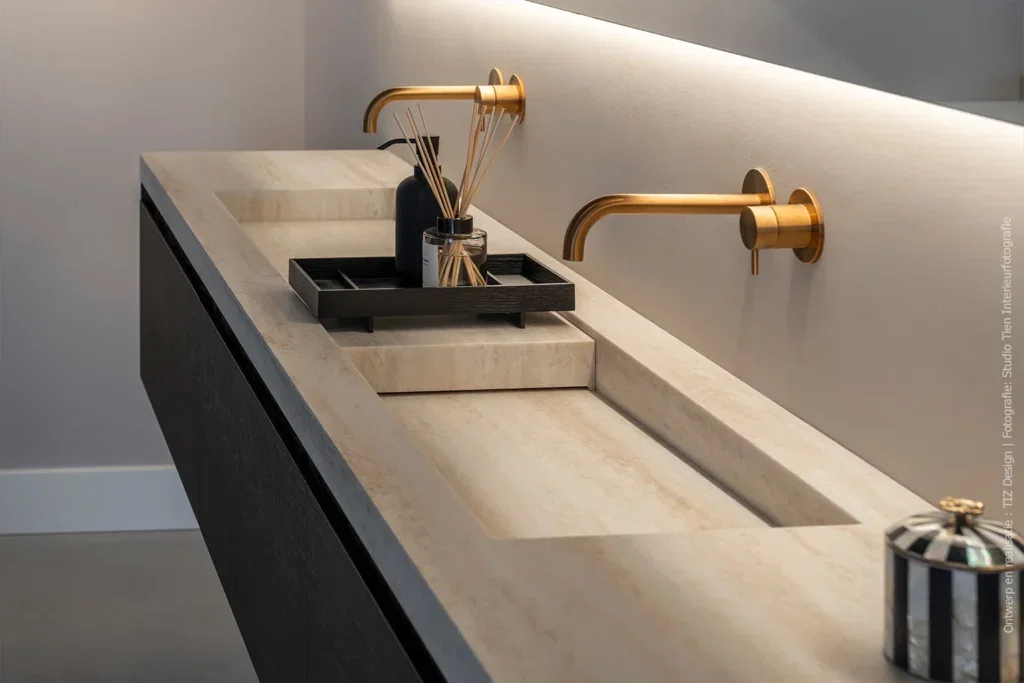 Solid surface wastafel van Durasein®: maatwerk design