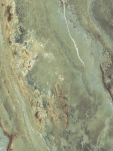Detailafbeelding FD72 ItalianStone van Cleaf, decorat ief plaatmateriaal met groen geaderd marmer natuursteenlook