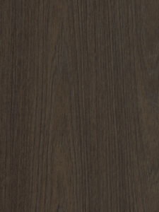 Detailafbeelding van decoratief plaatmateriaal met een diepe warm bruine houttextuur, de S226 Annara van Cleaf.