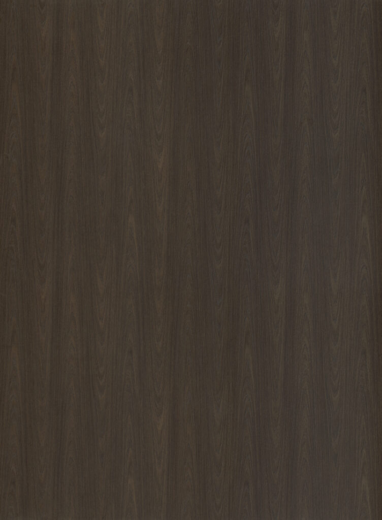 Hele plaatafbeelding van decoratief plaatmateriaal met een diepe warm bruine houttextuur, de S226 Annara van Cleaf.